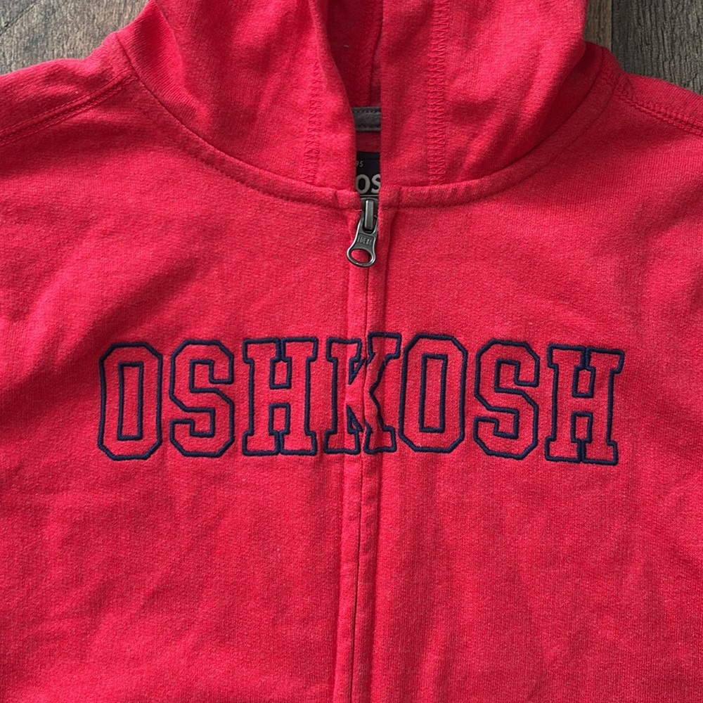 OshKosh Red Blue Zip Up Hooded Lightweight Casual Jacket New with tags size 10 - Picture 2 of 4